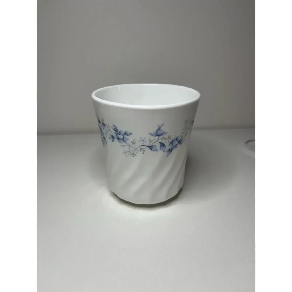 EUC! Corning (Corelle) BLUE FLEUR Flat Cup Swirl Rim Blue Flowers Replacement